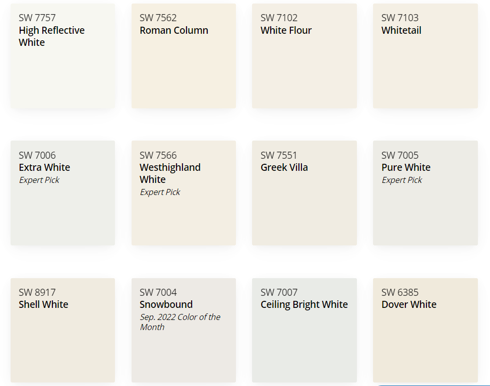 White exterior paint colors to choose from